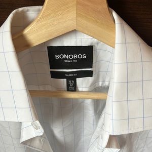 Bonobos with with blue check 15.5 32 wrinkle free shirt